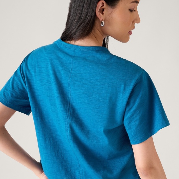 Athleta Essential Slub Tee - Dark Lapis Blue - Picture 3 of 4